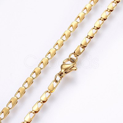 304 Stainless Steel Sheet Chain Necklaces MAK-L015-04B-1