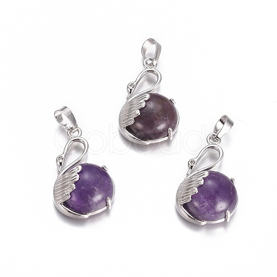 Natural Amethyst Pendants G-L512-N18-1