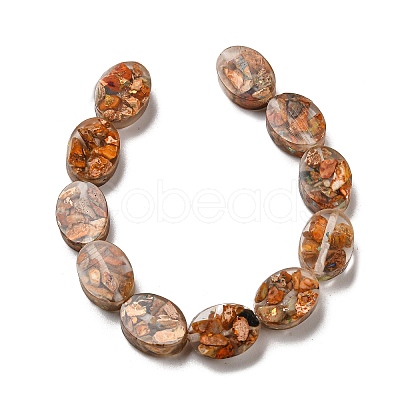 Dyed Natural Imperial Jasper with Resin Beads Strands G-G083-A04-01-1