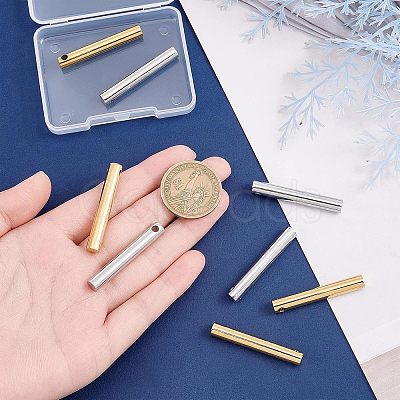 Unicraftale 8Pcs 2 Colors Ion Plating(IP) 304 Stainless Steel Charms STAS-UN0037-16-1