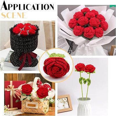 Cotton Knitting Artificial Flower AJEW-WH0013-51-1