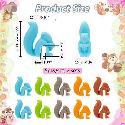 Nbeads 2 Sets Squirrel Silicone Wine Glass Charms DIY-NB0010-66-1