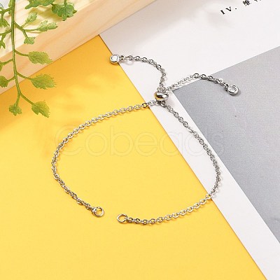 Adjustable 304 Stainless Steel Cable Chain Slider Bracelet/Bolo Bracelets Making AJEW-JB00780-01-1