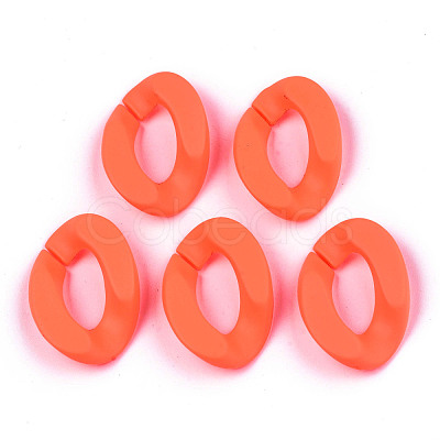 Opaque Spray Painted Acrylic Linking Rings OACR-R249-03C-1