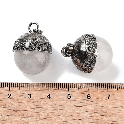 Natural Quartz Crystal Sphere Pendants G-Q163-07AS-05-1