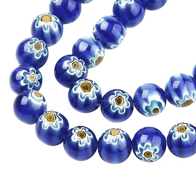 Handmade Millefiori Glass Beads Strands LK-SZ0001-01F-1