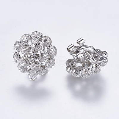 Alloy Rhinestone Stud Earring Findings PALLOY-F201-08P-1