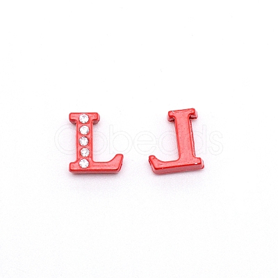 Rhinestone Slide Letter Charms RB-TAC0002-01L-1