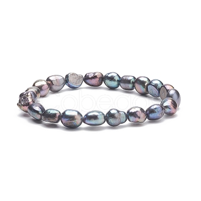 Natural Pearl Beaded Stretch Bracelet for Women BJEW-JB08868-1