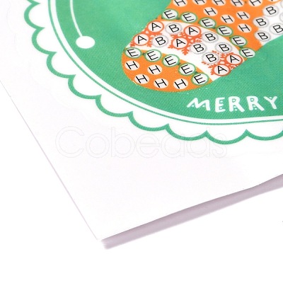 Christmas Theme DIY Sock Diamond Painting Stickers Kits for Kids DIY-I068-10-1