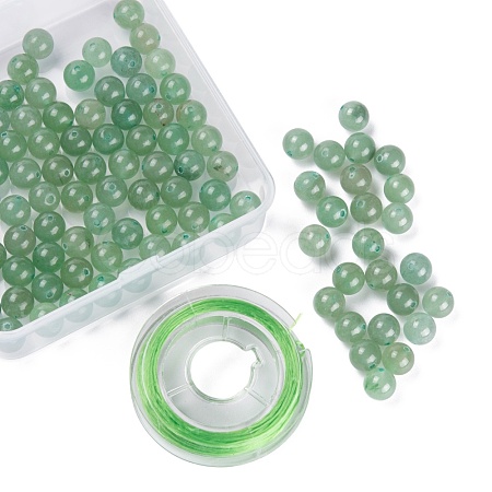 100Pcs 8mm Natural Green Aventurine Round Beads DIY-LS0002-11-1