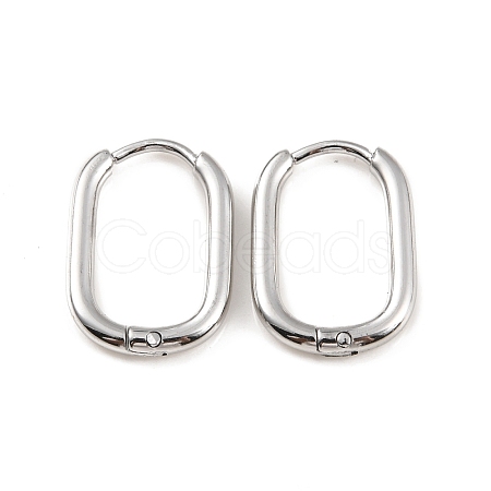 304 Stainless Steel Oval Hoop Earrings EJEW-M218-02A-P-1