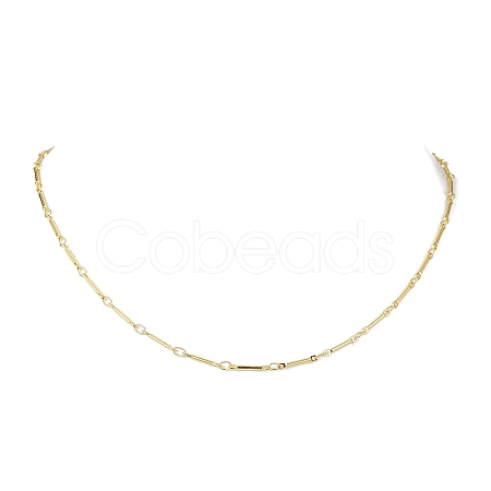 Brass Bar Link Chain Necklaces NJEW-JN04748-01-1