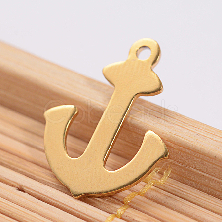 Ion Plating(IP) 304 Stainless Steel Anchor Charms STAS-L159-01G-1