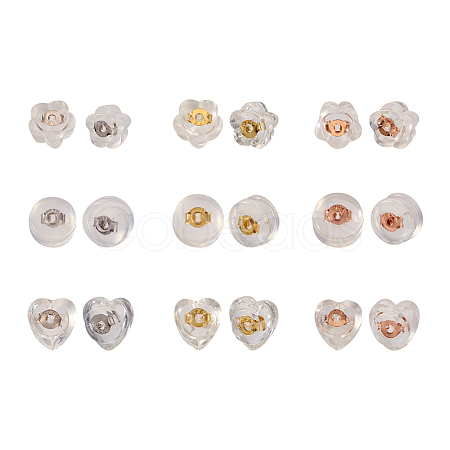  27 Pairs 3 Style Silicone Ear Nuts FIND-TA0002-09-1
