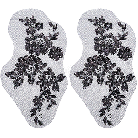 Flower Polyester Embroidery Sew on Appliques PATC-WH0012-32A-1