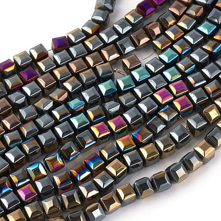 Electroplated Non-magnetic Synthetic Hematite Beads Strands G-P408-D-1