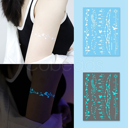 Luminous Removable Temporary Water Proof Tattoos Paper Stickers PW-WG69616-06-1