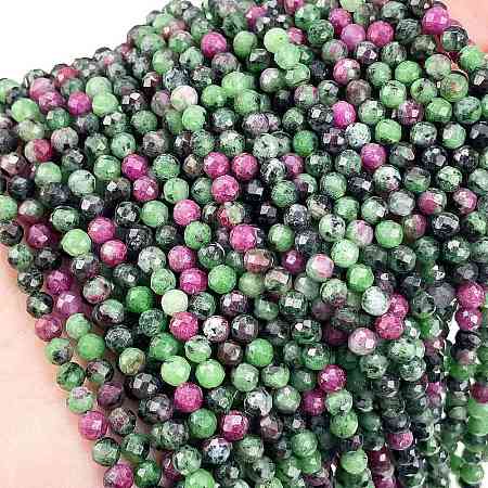 Natural Ruby in Zoisite Beads Strands G-L597-C02-03-1