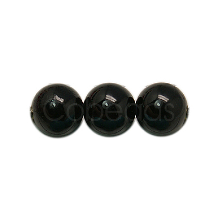 Synthetic Black Stone Beads Strands X-G-H1628-12mm-1-1