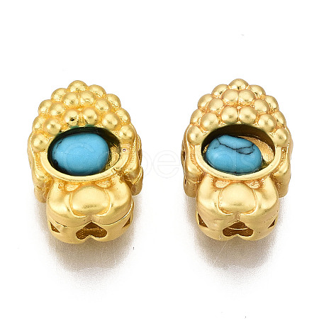 4-Hole Synthetic Turquoise Beads KK-S310-36A-1