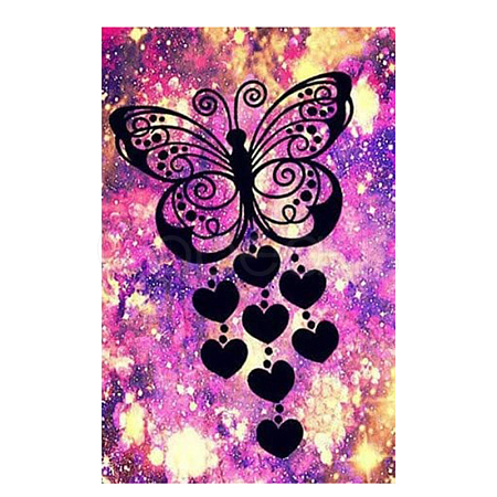 DIY Butterfly Pattern Diamond Painting Kits WICR-PW0001-41F-1