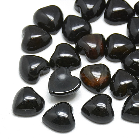 Dyed Natural Black Agate Cabochons G-T029-18X15mm-20-1