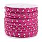 Faux Suede Cord, with Golden Tone Alloy Rivet, For Punk Rock Jewelry Making, Cerise, 5x2.5mm, about 5.46 yards(5m)/roll