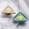 Golden Plated Triangle Shaped Wax Seal Brass Stamp Head, for Wax Seal Stamp, Shell Shape, 20x32.5x14mm, Hole: 7mm