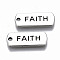 Tibetan Style Alloy Pendants, Lead Free & Cadmium Free, Inspirational Message Charms, Rectangle with Word Faith, Antique Silver, 8x20.5x1.5mm, Hole: 1.6mm, about 650pcs/1000g