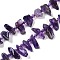 Natural Amethyst Nuggets Beads Strands, with Seed Beads, 6~7x16~24x5~6mm, Hole: 1mm, about 42~44pcs/strand, 15.35~15.75''(39~40cm)