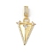 Brass Micro Pave Cubic Zirconia European Dangle Pendants, Triangle Charms, Clear, 29x20.5x5mm, Hole: 8x5mm