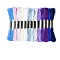 13Bundles 13 Colors Hand-woven Embroidery Cotton Threads, Mixed Color, 1mm, about 8.75 Yards(8m)/Bundle, 1bundle/color