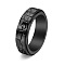 Textured Titanium Steel Rotating Finger Ring, Fidget Spinner Ring for Calming Worry Meditation, Black, US Size 11(20.6mm)