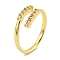 Brass Micro Pave Cubic Zirconia Adjustable Rings for Women, Real 18K Gold Plated, 9.5mm, Inner Diameter: 19.5mm