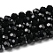 Opaque Glass Beads Stands, Faceted(32 Facets), Round, Black, 8mm, Hole: 1mm, about 65~67pcs/strand, 49~50cm