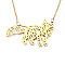 201 Stainless Steel Pendant Necklaces, with Cable Chains, Fox, Golden, 17.7 inch(45cm), 2mm, Fox: 25.5x44x1mm