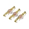 Natural Strawberry Quartz with Brass Fold Over Clasps, Real 18K Gold Plated, Long-Lasting Plated, Rack Plating, Round, 38mm