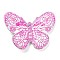 Printed Opaque Acrylic Beads, Butterfly, Violet, 31x41x4.5mm, Hole: 1.5mm