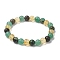 8mm Round Natural African Turquoise(Jasper) & Green Aventurine, Synthetic Citrine Beaded Stretch Bracelets for Women, Inner Diameter: 2-1/8~2-3/8 inch(5.5~6cm)