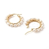 Natural Pearl Beads Brass Hoop Earrings EJEW-JE04565-01-4
