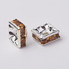 Brass Rhinestone Spacer Beads RB-A013-6x6-14S-NF-2
