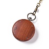 Ebony Wood Pocket Watch with Brass Curb Chain and Clips WACH-D017-A10-02AB-3