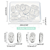 DICOSMETIC 16Pcs 2 Style Oval with Moon & Star 304 Stainless Steel Cabochons STAS-DC0002-66-3