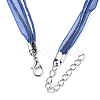 Waxed Cord and Organza Ribbon Necklace Making X-NCOR-T002-227-3