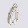 Brass Micro Pave Cubic Zirconia Fold Over Clasps ZIRC-F083-116P-RS-1
