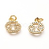 Brass Micro Pave Clear Cubic Zirconia Pendants ZIRC-P081-G02-RS-1