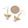 Angel Antique Golden Alloy & Resin Dangle Earrings EJEW-JE05686-04-3