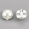 ABS Plastic Imitation Pearl Shank Buttons BUTT-T002-8mm-01S-2
