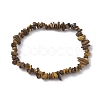 Natural Tiger Eye Chips Beaded Stretch Bracelets for Women BJEW-JB10046-05-1